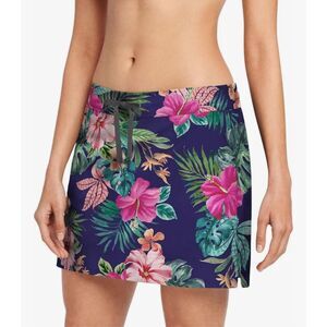 Speedo NWT size S woven swim skort SPF+ navy floral